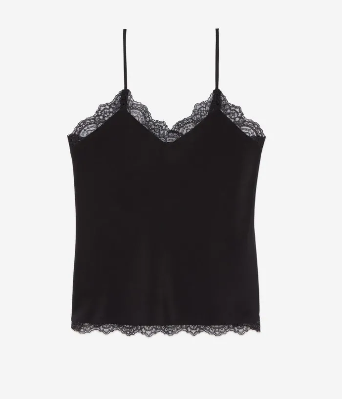 Women Black Silk Camisole THE KOOPLES Blouses and Shirts