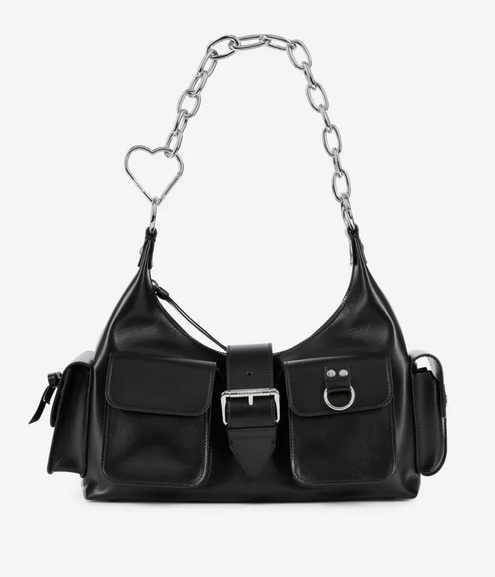 Women Black Smooth Leather Amelia Chain Bag THE KOOPLES Bags