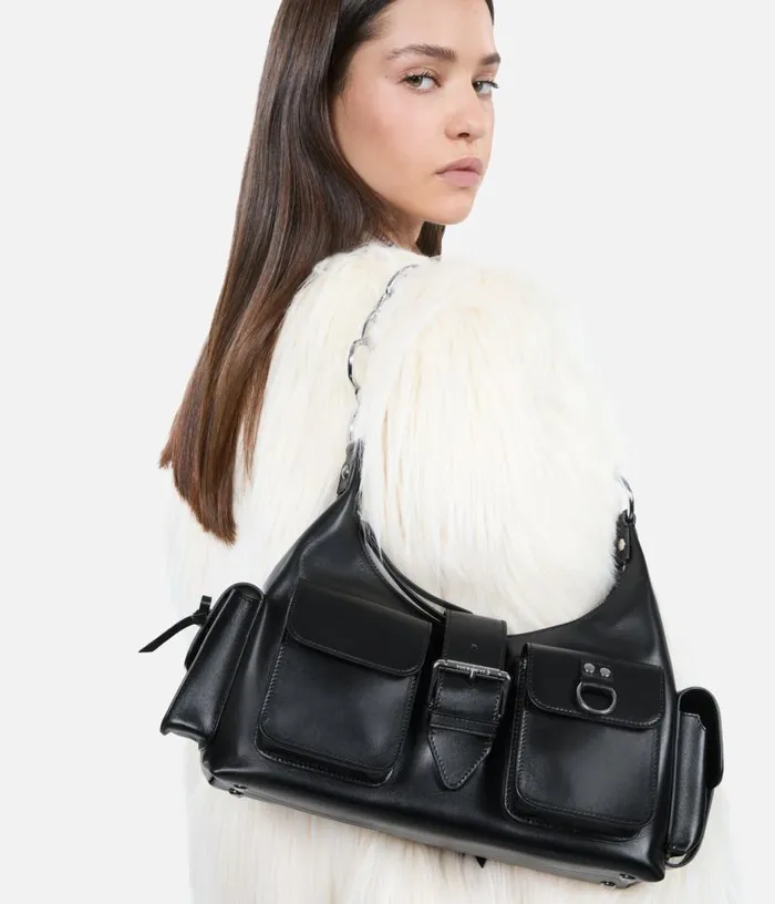 Women Black Smooth Leather Amelia Chain Bag THE KOOPLES Bags
