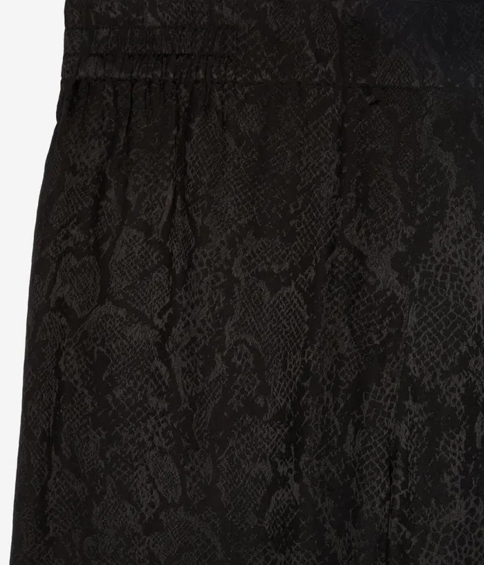 Women Black Snakeskin Jacquard Trousers THE KOOPLES Jeans and Pants