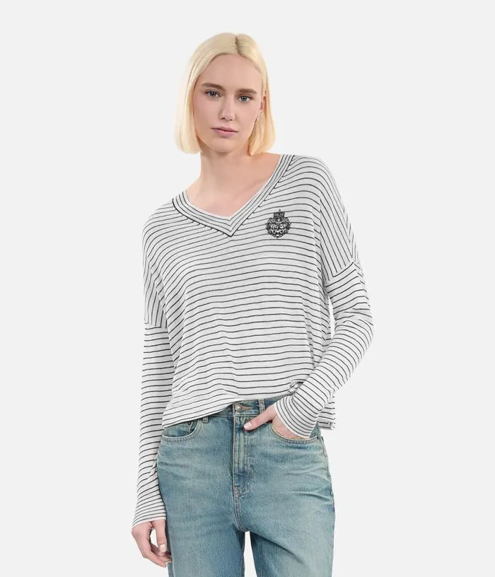 Women Blazon Wool And Cashmere Striped Sweater THE KOOPLES Sweaters