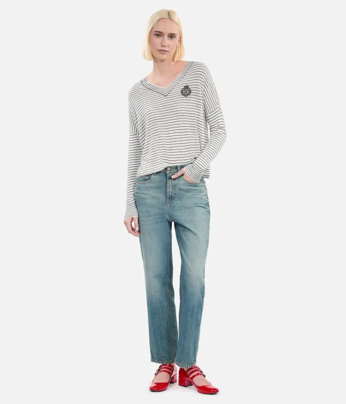 Women Blazon Wool And Cashmere Striped Sweater THE KOOPLES Sweaters