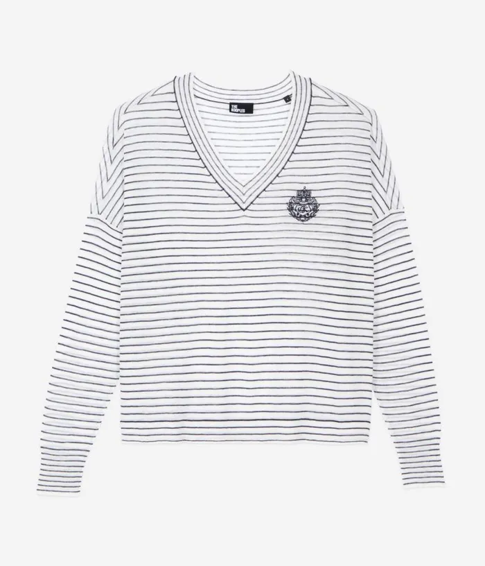 Women Blazon Wool And Cashmere Striped Sweater THE KOOPLES Sweaters