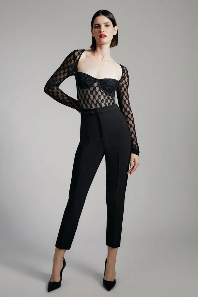 Women Bodysuits Bardot Adoni Long Sleeve Bodysuit In Black Black
