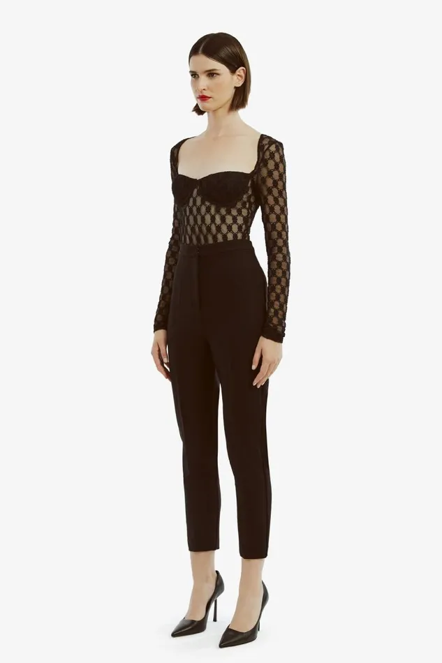 Women Bodysuits Bardot Adoni Long Sleeve Bodysuit In Black Black