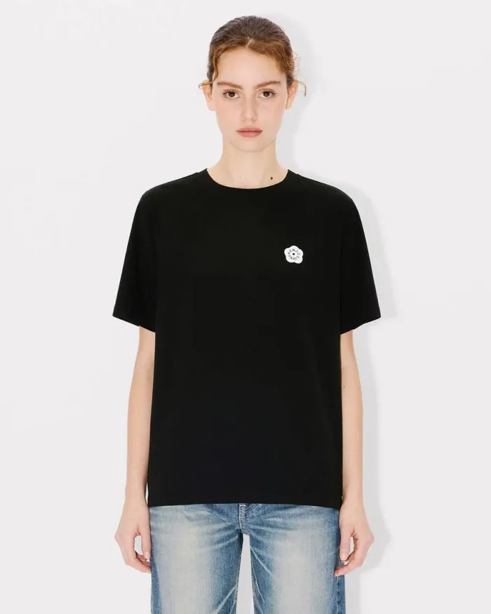 Women Boke Flower 20039 Relax Tshirt In Cotton Black Kenzo Tshirts And Polos