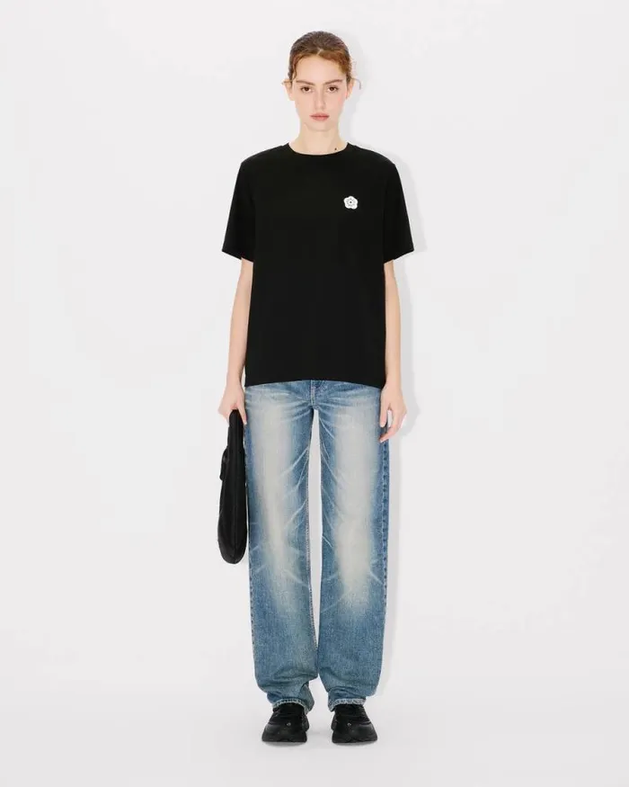 Women Boke Flower 20039 Relax Tshirt In Cotton Black Kenzo Tshirts And Polos