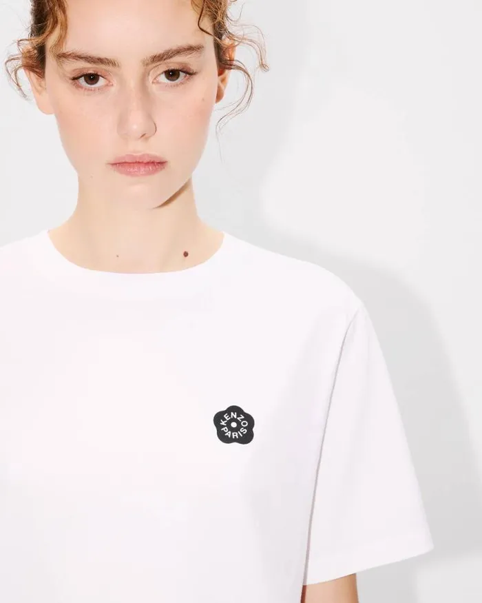 Women Boke Flower 20039 Relax Tshirt In Cotton White Kenzo Tshirts And Polos
