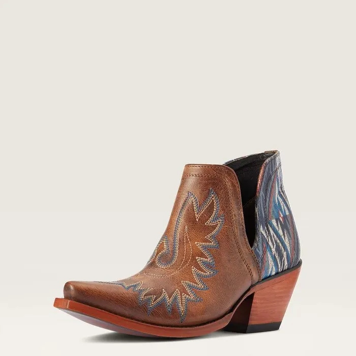 Women Booties Ariat Dixon Chimayo Western Boot Fiery Tan