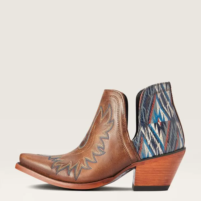 Women Booties Ariat Dixon Chimayo Western Boot Fiery Tan