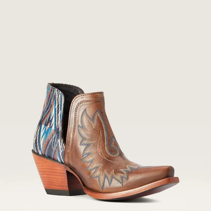 Women Booties Ariat Dixon Chimayo Western Boot Fiery Tan