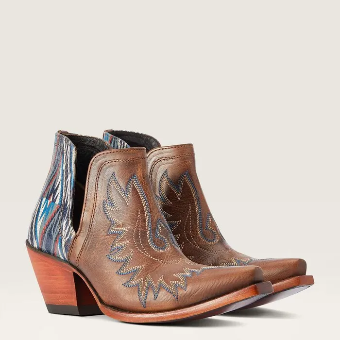Women Booties Ariat Dixon Chimayo Western Boot Fiery Tan