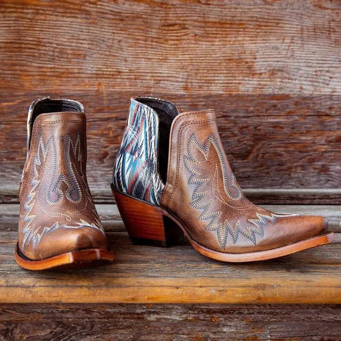 Women Booties Ariat Dixon Chimayo Western Boot Fiery Tan