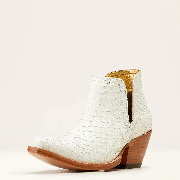 Women Booties Ariat Dixon Python Western Boot Classic White
