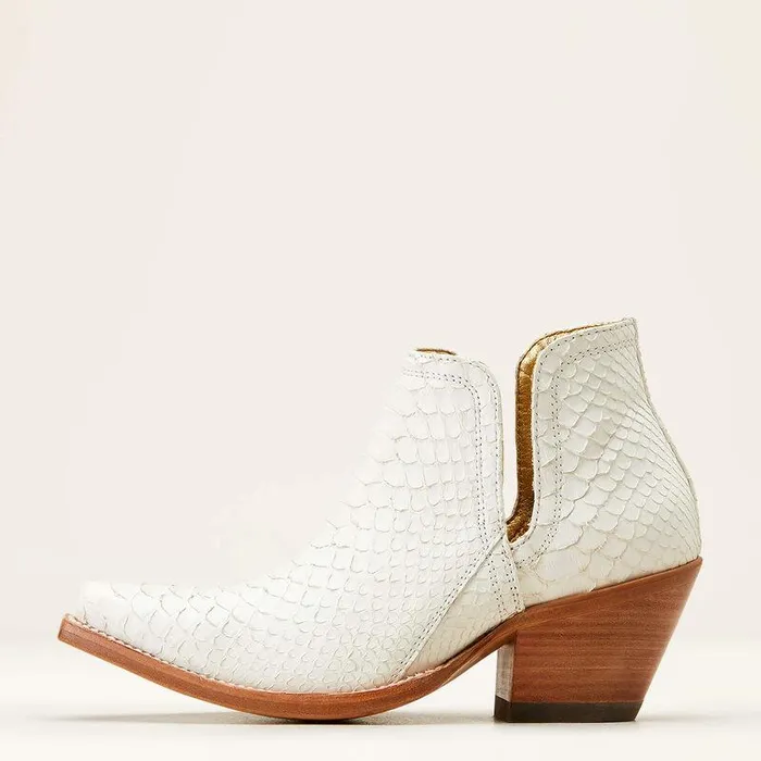Women Booties Ariat Dixon Python Western Boot Classic White