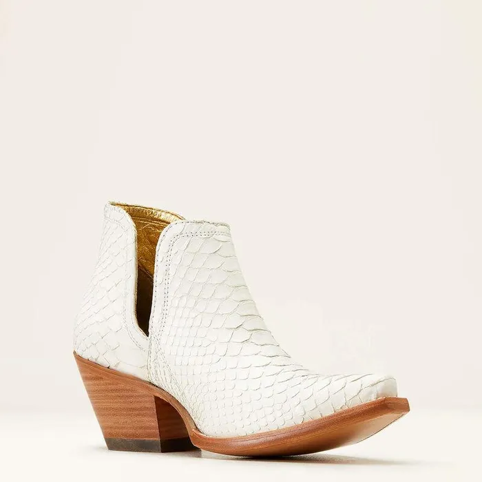 Women Booties Ariat Dixon Python Western Boot Classic White