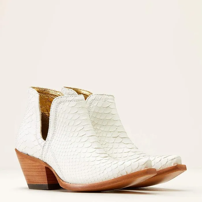 Women Booties Ariat Dixon Python Western Boot Classic White