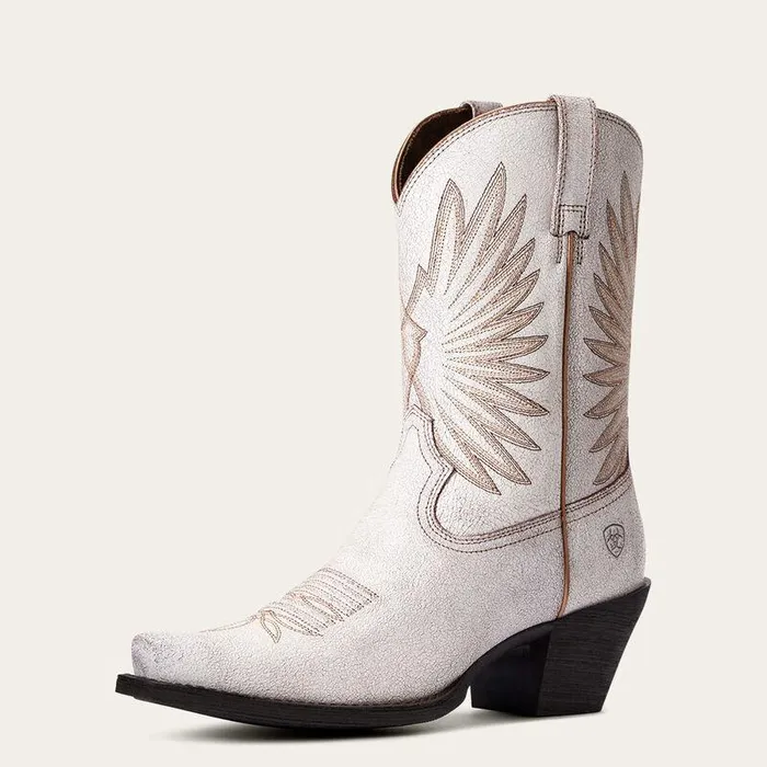 Women Booties Ariat Goldie Western Boot Distressed White