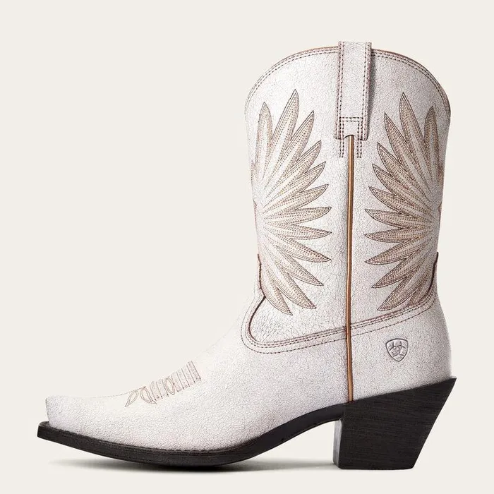 Women Booties Ariat Goldie Western Boot Distressed White Women Booties Ariat Goldie Western Boot Distressed White