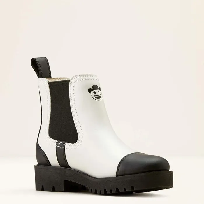 Women Booties Ariat Wexford Lug Milton Menasco Boot Bright Whiteblack