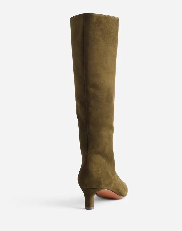 Women Boots Madewell The Dimes KittenHeel Knee Boot Shaded Olive