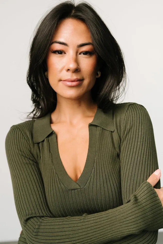 Women Boston Ribbed Top Olive Baltic Born Blouses and Shirts