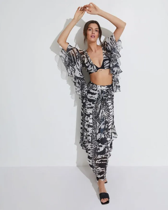 Women Bottoms PatBO PATBO X ALESSANDRA MAXI SKIRT FINAL SALE Blackwhite