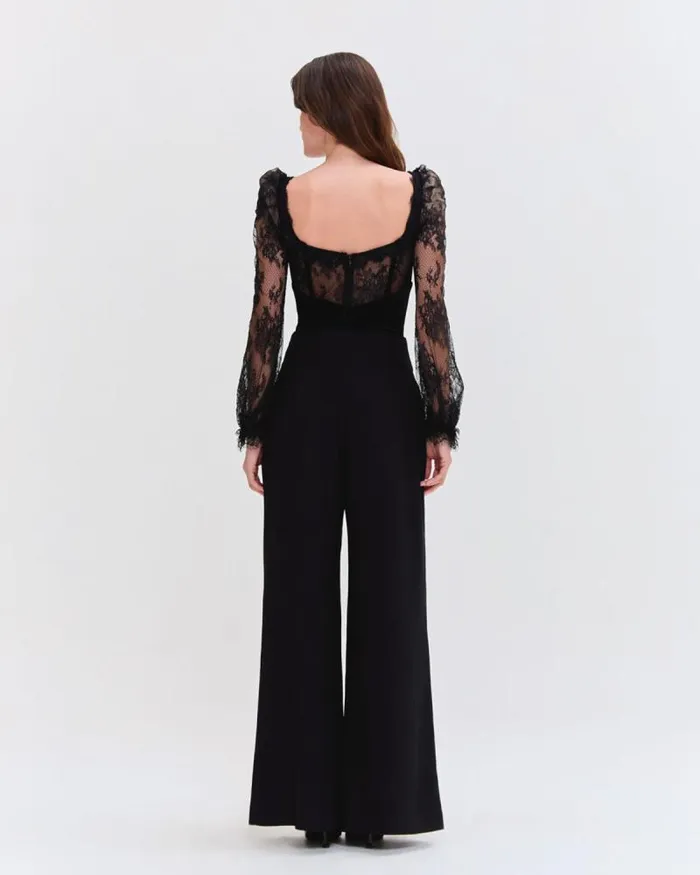 Women Bottoms PatBO WIDE LEG CREPE PANT Black