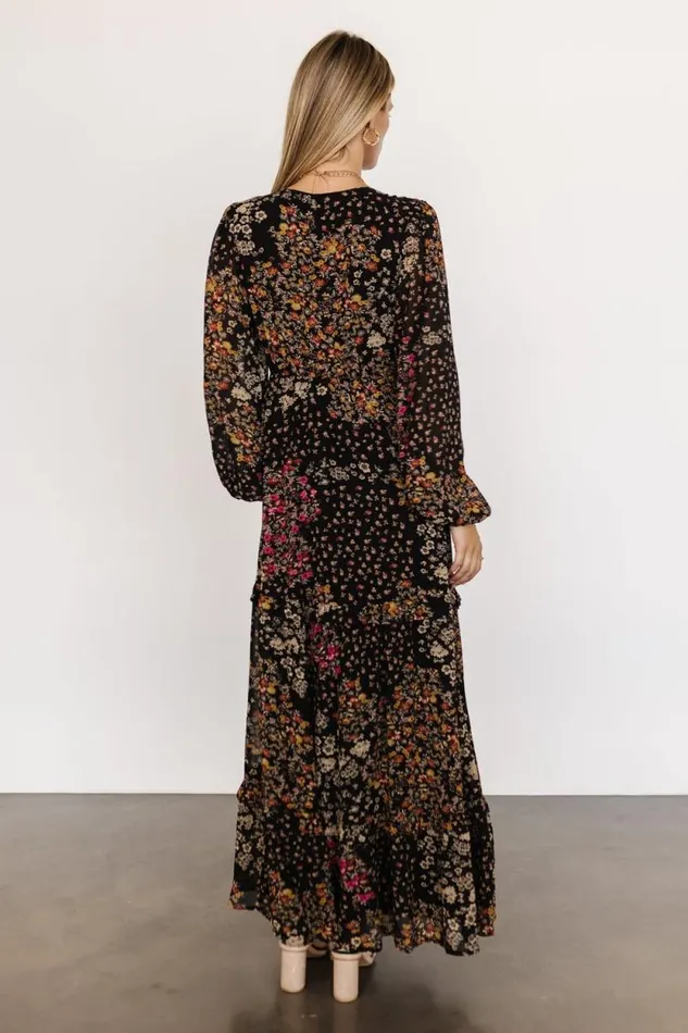 Women Bowman Deep V Maxi Dress Black Multi Baltic Born Maxi Dresses