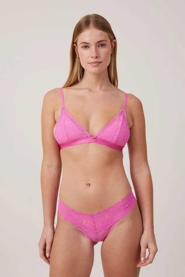 Women Bras Cotton On Everyday Lace Triangle Padded Bralette Cupids Kiss
