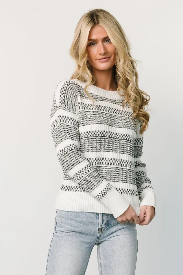 Women Brigitte Knit Sweater Black Off White Baltic Born Sweaters Women Brigitte Knit Sweater Black Off White Baltic Born Sweaters