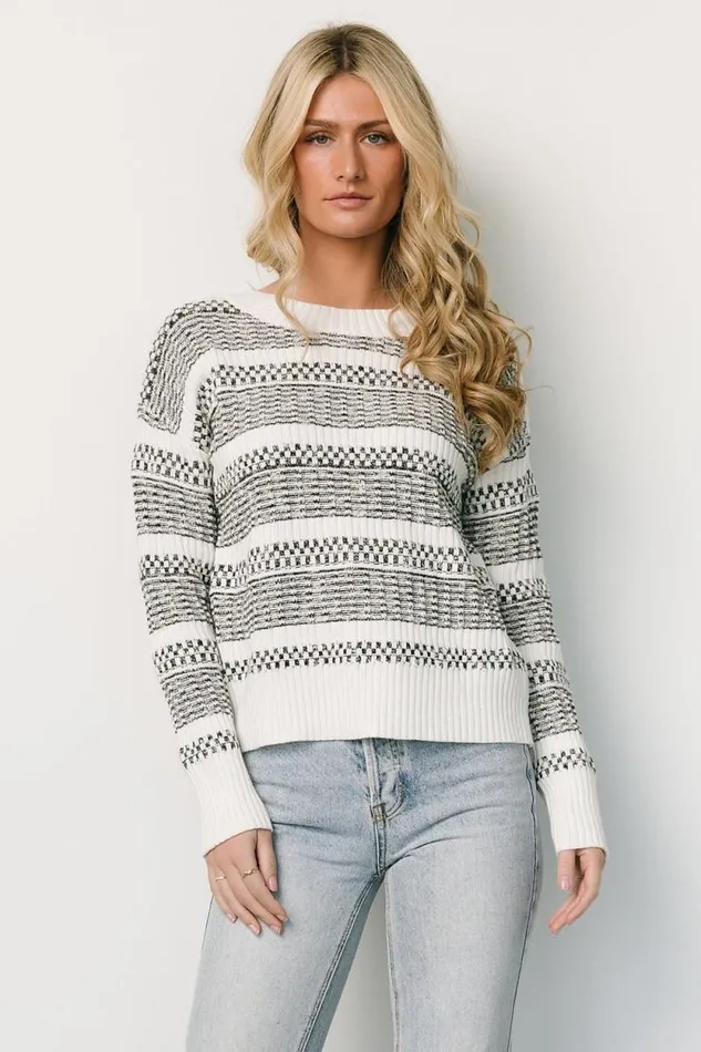 Women Brigitte Knit Sweater Black Off White Baltic Born Sweaters Women Brigitte Knit Sweater Black Off White Baltic Born Sweaters