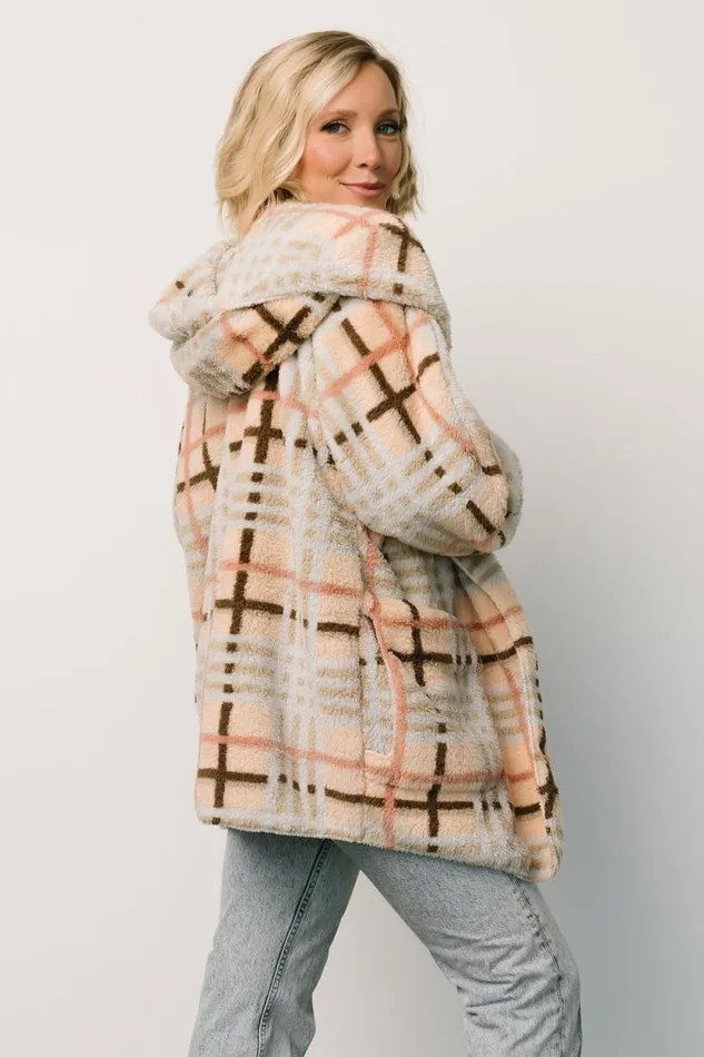 Women Brody Plaid Teddy Jacket Cream Multi Baltic Born Outerwear