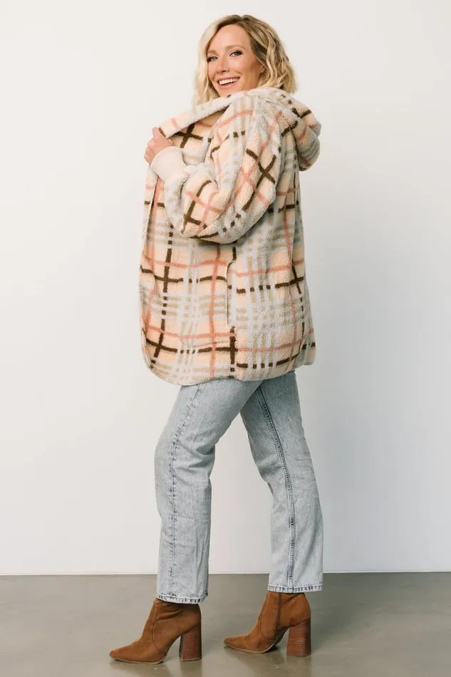 Women Brody Plaid Teddy Jacket Cream Multi Baltic Born Outerwear