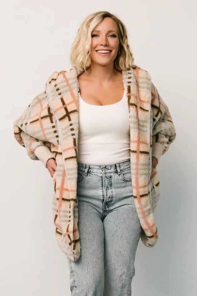 Women Brody Plaid Teddy Jacket Cream Multi Baltic Born Outerwear