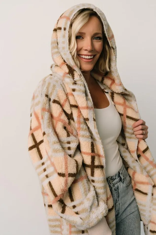 Women Brody Plaid Teddy Jacket Cream Multi Baltic Born Outerwear