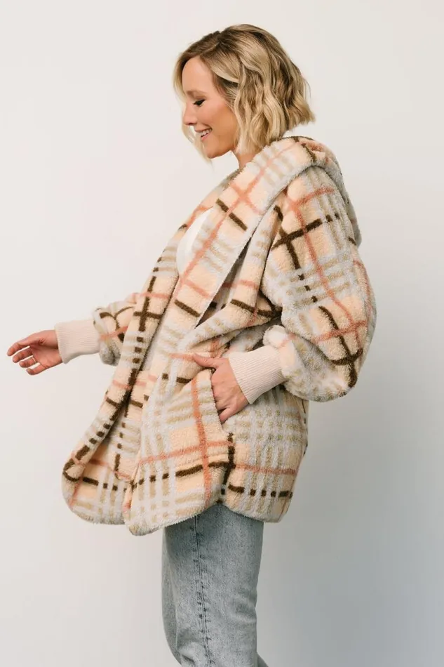 Women Brody Plaid Teddy Jacket Cream Multi Baltic Born Outerwear