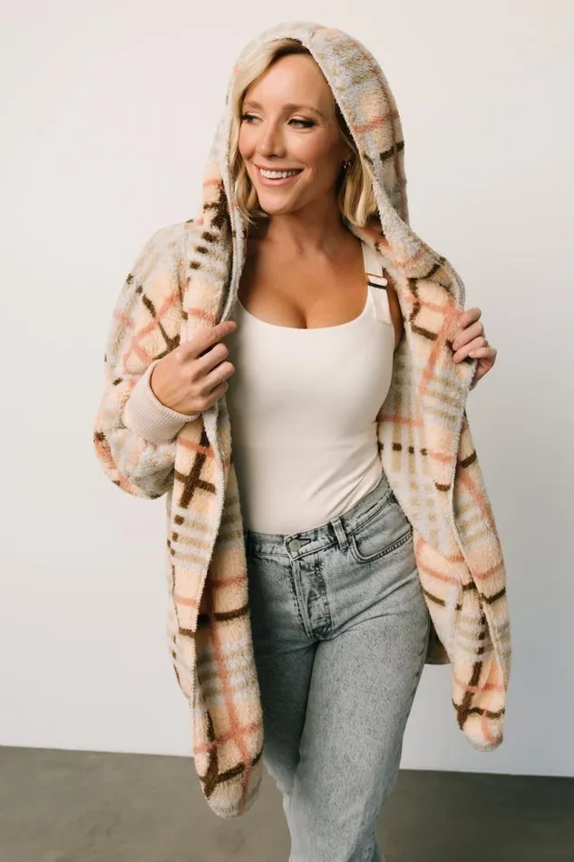 Women Brody Plaid Teddy Jacket Cream Multi Baltic Born Outerwear