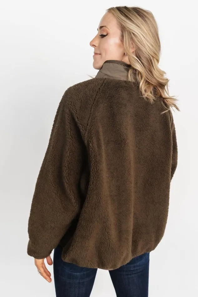 Women Brynn Sherpa Jacket Dark Olive Baltic Born Outerwear Women Brynn Sherpa Jacket Dark Olive Baltic Born Outerwear