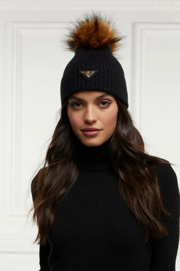 Women Burghley Bobble Hat Black Holland Cooper Hats and Headbands Women Burghley Bobble Hat Black Holland Cooper Hats and Headbands