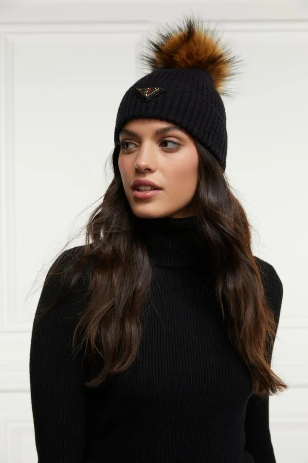 Women Burghley Bobble Hat Black Holland Cooper Hats and Headbands Women Burghley Bobble Hat Black Holland Cooper Hats and Headbands