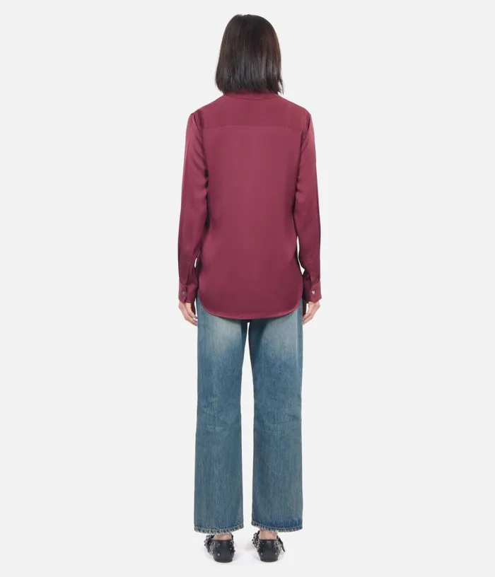 Women Burgundy Silk Shirt THE KOOPLES Blouses and Shirts