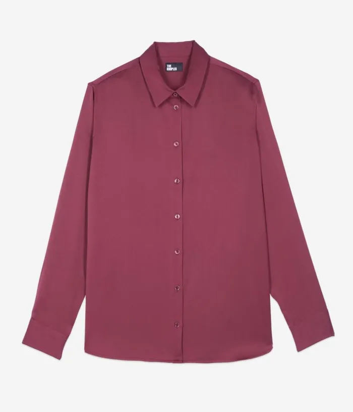 Women Burgundy Silk Shirt THE KOOPLES Blouses and Shirts