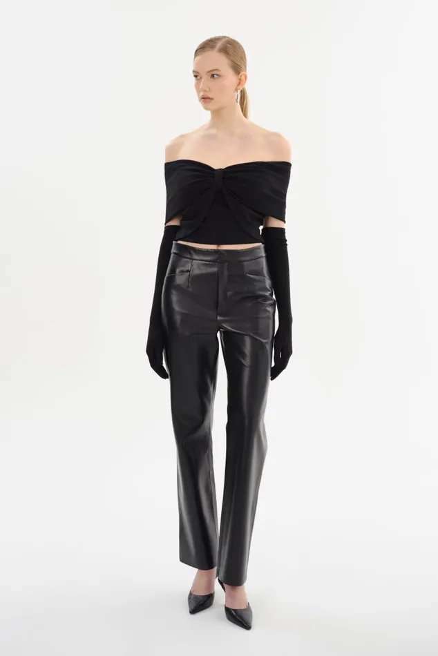 Women CAMELIA Lurex Knit Top Black LAMARQUE Tops