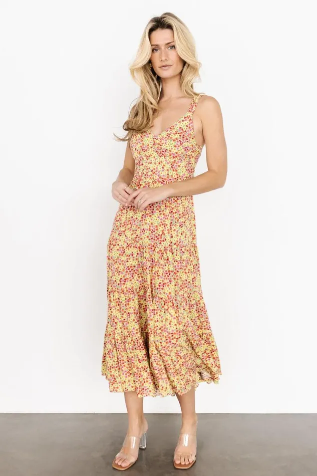 Women Campbell Tie Back Dress Multi Floral Baltic Born Midi Dresses