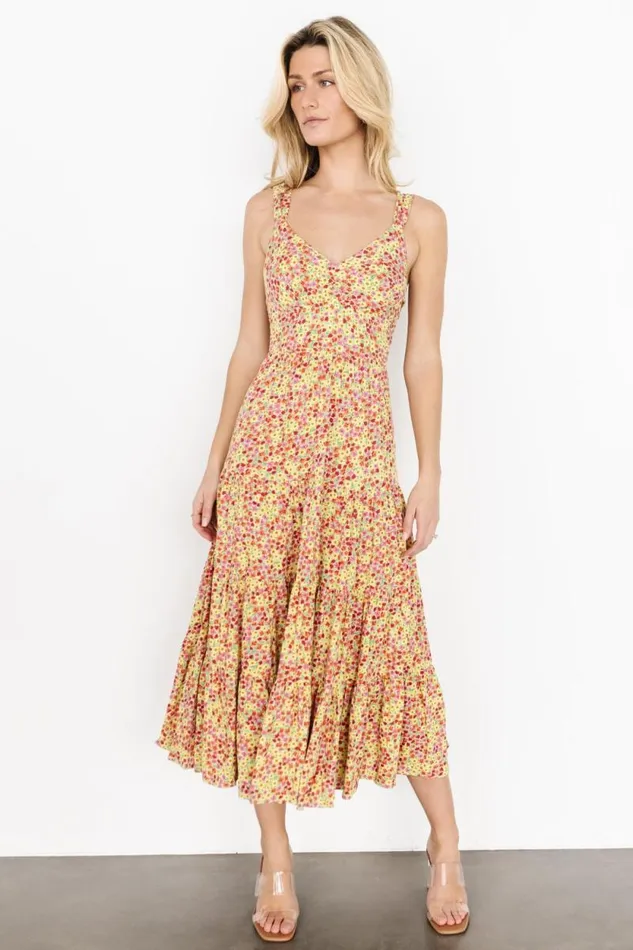 Women Campbell Tie Back Dress Multi Floral Baltic Born Midi Dresses Women Campbell Tie Back Dress Multi Floral Baltic Born Midi Dresses