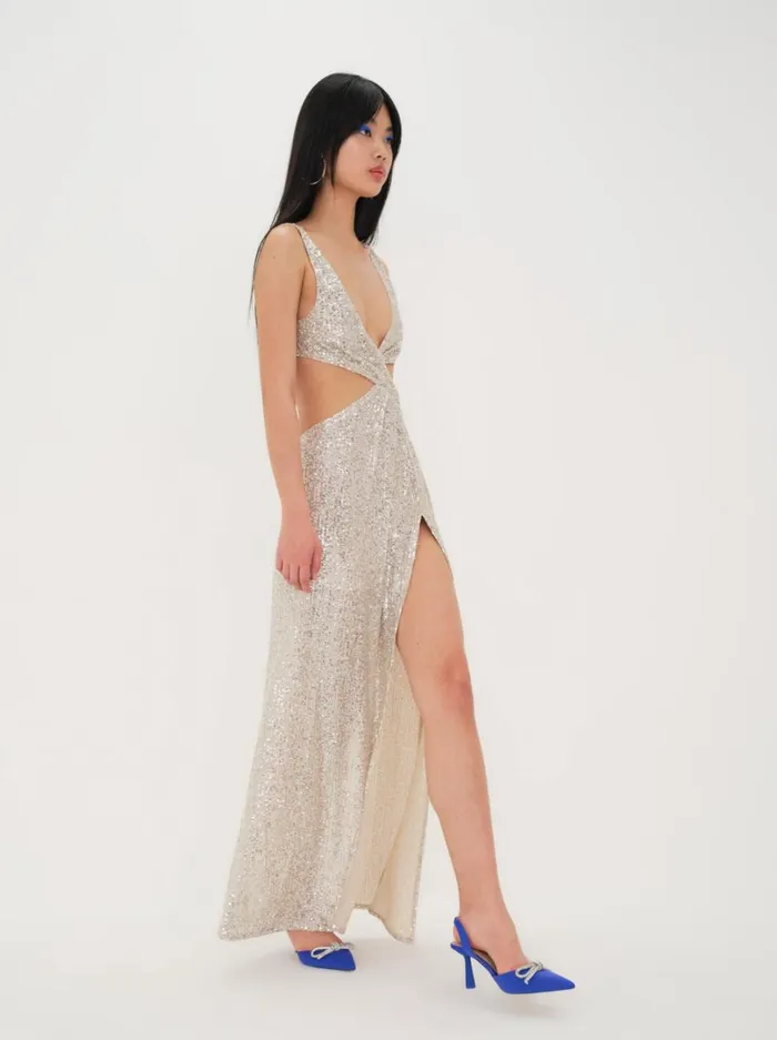 Women Candice Maxi Dress Silver For Love and Lemons Dresses Women Candice Maxi Dress Silver For Love and Lemons Dresses