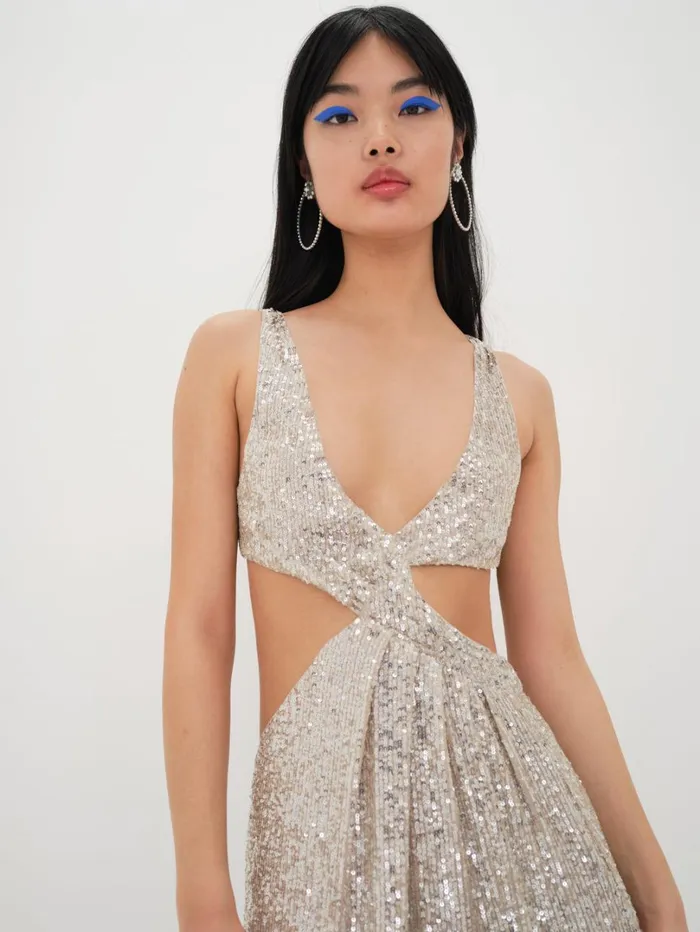 Women Candice Maxi Dress Silver For Love and Lemons Dresses Women Candice Maxi Dress Silver For Love and Lemons Dresses