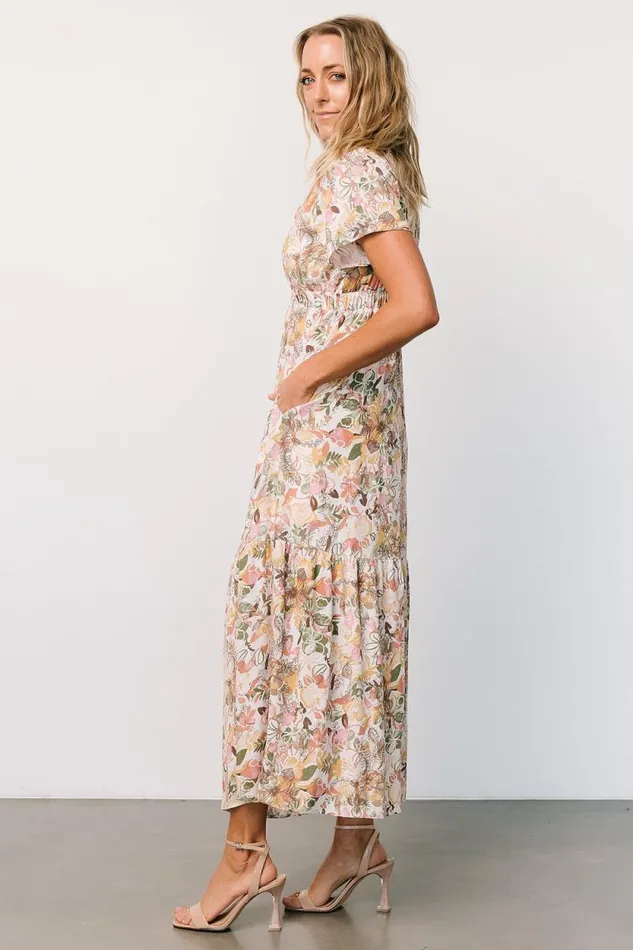Women Cassie Short Sleeve Dress Multi Floral Baltic Born Maxi Dresses Women Cassie Short Sleeve Dress Multi Floral Baltic Born Maxi Dresses
