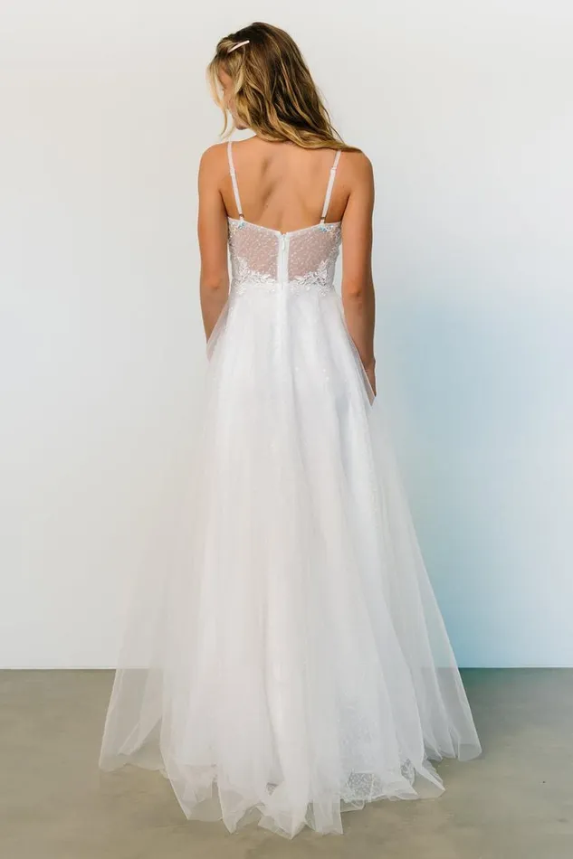 Women Celeste Sparkle Tulle Gown White Pastel Baltic Born Embellished and Sequined Women Celeste Sparkle Tulle Gown White Pastel Baltic Born Embellished and Sequined